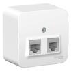 Розетка компьютерная + телефонная 2-м ОП Blanca RJ45 кат.5E + RJ11 с изолир. пластиной бел. SE BLNIA045111 - УПС инжиниринг