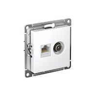 Розетка компьютерная + телевизионная 2-м СП AtlasDesign RJ45 кат.5E + TV механизм лотос SE ATN001389 - УПС инжиниринг