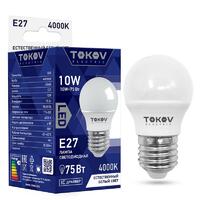 Лампа светодиодная 10Вт G45 4000К Е27 176-264В TOKOV ELECTRIC TKE-G45-E27-10-4K - УПС инжиниринг