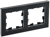 Рамка 2-м BRITE РУ-2-1-БрЧ металл черн. IEK BR-M22-M-K02 - УПС инжиниринг