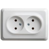 Розетка угловая 2-м ОП Этюд 16А IP20 без заземл. без защ. шторок бел. SE PA16-105B - УПС инжиниринг