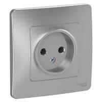 Розетка 1-м СП Blanca 16А IP20 250В без заземл. без защ. шторок алюм. SE BLNRS000013 - УПС инжиниринг