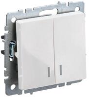 Выключатель 2-кл. СП BRITE ВС10-2-1-БрБ 10А с индик. механизм бел. IEK BR-V20-1-10-K01 - УПС инжиниринг