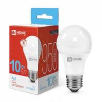 Лампа светодиодная LED-A60-VC 10Вт грушевидная 6500К холод. бел. E27 950лм 230В IN HOME 4690612020228 - УПС инжиниринг