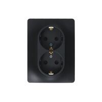 Розетка 2-м Glossa 16А с заземл. в сборе антрацит SE GSL000724 - УПС инжиниринг