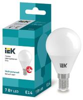 Лампа светодиодная Eco G45 7Вт шар 4000К нейтр. бел. E14 630лм 230-240В IEK LLE-G45-7-230-40-E14 - УПС инжиниринг