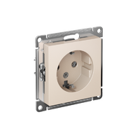 Розетка 1-м СП AtlasDesign 16А IP20 с заземл. механизм беж. SE ATN000243 - УПС инжиниринг
