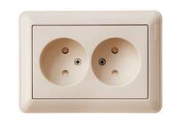 Розетка 2-м СП W59 16А IP20 без заземл. защ. шторки сл. кость SE RS16-254-28 - УПС инжиниринг