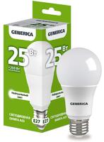 Лампа светодиодная A65 25Вт грушевидная 4000К E27 230В GENERICA LL-A65-25-230-40-E27-G - УПС инжиниринг