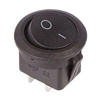 Выключатель клавишный 250В 6А (2с) ON-OFF круглый черн. (RWB-212; SC-214; MRS-102-8) Rexant 36-2550 - УПС инжиниринг