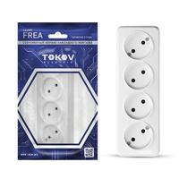 Розетка 4-м ОП Frea 16А IP20 250В без заземл. АБС-пластик бел. TOKOV ELECTRIC TKE-FR-R4-C01 - УПС инжиниринг