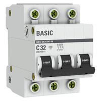 Выключатель автоматический модульный 3п C 32А 4.5кА ВА 47-29 Basic EKF mcb4729-3-32C - УПС инжиниринг