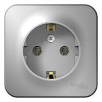 Розетка 1-м ОП Blanca 16А IP20 250В с заземл. без защ. шторок с изолир. пластиной алюм. SE BLNRA010113 - УПС инжиниринг