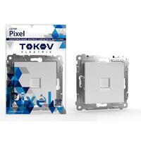 Розетка компьютерная 1-м СП Pixel RJ45 кат.5E механизм бел. TOKOV ELECTRIC TKE-PX-RC1-C01 - УПС инжиниринг