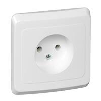 Розетка 1-м СП Этюд 16А IP20 250В без заземл. без защ. шторок бел. SE PC16-001B - УПС инжиниринг