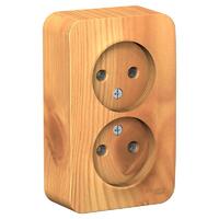 Розетка 2-м ОП Blanca 16А IP20 250В без заземл. без защ. шторок с изолир. пластиной ясень SE BLNRA000215 - УПС инжиниринг