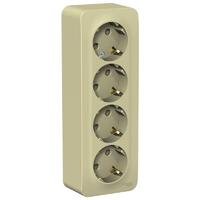 Розетка 4-м ОП Blanca 16А IP20 250В с заземл. защ. шторки с изолир. пластиной беж. SE BLNRA011417 - УПС инжиниринг