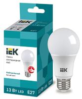 Лампа светодиодная Eco 13Вт A60 грушевидная 4000К нейтр. бел. E27 230В IEK LLE-A60-13-230-40-E27 - УПС инжиниринг