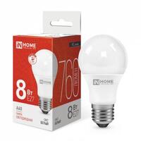Лампа светодиодная LED-A60-VC 8Вт грушевидная 4000К нейтр. бел. E27 760лм 230В IN HOME 4690612024028 - УПС инжиниринг