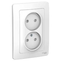 Розетка 2-м СП Blanca 16А IP20 250В без заземл. защ. шторки бел. SE BLNRS000121 - УПС инжиниринг