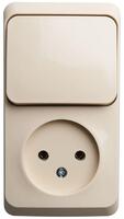Блок ОП Этюд (1-м розетка без заземл. + 1-кл. выкл.) крем. SE BPA16-204K - УПС инжиниринг