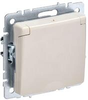 Розетка BRITE РСбш10-3-44-БрКр 16А IP44 с заземл. защ. шторки с крышкой механизм беж. IEK BR-R16-16-44-K10 - УПС инжиниринг