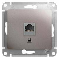Розетка компьютерная 1-м Glossa RJ45 кат.5E механизм платина SE GSL001281K - УПС инжиниринг