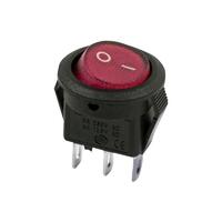 Выключатель клавишный круглый 250В 3А (2с) ON-OFF Micro RWB-105 SC-214 красн. Rexant 36-2511 - УПС инжиниринг