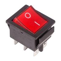Выключатель клавишный 250В 15А (6с) ON-ON с подсветкой (RWB-506; SC-767) красн. Rexant 36-2350 - УПС инжиниринг
