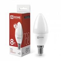 Лампа светодиодная LED-СВЕЧА-VC 8Вт свеча 4000К нейтр. бел. E14 760лм 230В IN HOME 4690612020433 - УПС инжиниринг