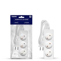 Удлинитель 3х3м без заземл. 10А 2х0.75 TOKOV ELECTRIC TKE-C01-BU3-3-075 - УПС инжиниринг