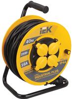 Удлинитель на катушке 4х40м с заземл. 16А IP44 Industrial plus УК40 3х1.5 термозащита IEK WKP15-16-04-40-44 - УПС инжиниринг