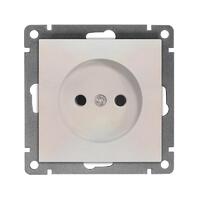 Розетка 1-м СП Афина 16А IP20 без заземл. механизм жемчуж. Universal A0022-OBr - УПС инжиниринг