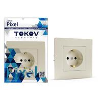 Розетка 1-м СП Pixel 16А IP20 с заземл. защ. шторки в сборе беж. TOKOV ELECTRIC TKE-PX-R1FZSF-C02 - УПС инжиниринг