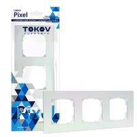 Рамка 3-м Pixel универс. перламутр. TOKOV ELECTRIC TKE-PX-RM3-C04 - УПС инжиниринг