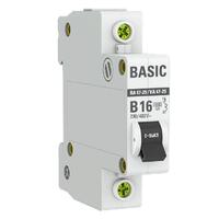 Выключатель автоматический модульный 1п B 16А 4.5кА ВА 47-29 Basic EKF mcb4729-1-16-B - УПС инжиниринг