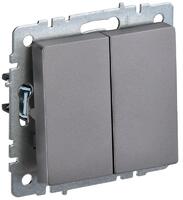 Выключатель проходной 2-кл. СП BRITE ВС10-2-6-БрС 10А механизм сталь IEK BR-V22-0-10-K46 - УПС инжиниринг