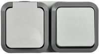 Блок ОП розетка + выключ. горизонт. TORS 16А IP55 TS242 бел. IEK TS-G10-6-55-V-K41 - УПС инжиниринг