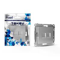 Розетка компьютерная 2-м СП Pixel RJ45 кат.5E механизм алюм. TOKOV ELECTRIC TKE-PX-RC2-C03 - УПС инжиниринг