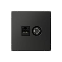 Розетка компьютерная + телевизионная 2-м СП ArtGallery RJ45 кат.5E + TV механизм базальт SE GAL001489 - УПС инжиниринг