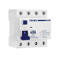 Выключатель дифференциального тока (УЗО) 4п (3P+N) 40А 30мА тип AC 6кА PRIZMA TOKOV Electric TKE-PZ60-RCDM-4-40-30-AC - УПС инжиниринг