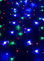 Гирлянда светодиодная "Бахрома" 2х0.7м 100LED схема нитей 4/8/6/7 мультиколор IP20 возможность соединения до 3шт 220В КОСМОС KOC_CUR-V22 - УПС инжиниринг