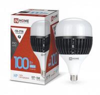 Лампа светодиодная LED-HP-PRO 100Вт грушевидная 6500К холод. бел. E27 9500лм 150-275В с адаптером E40 бел. IN HOME 4690612035697 - УПС инжиниринг