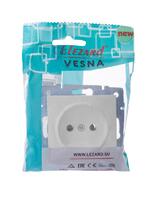 Розетка 1-м СП Vesna без заземл. ПБТ механизм бел. LEZARD 742-0288-121B - УПС инжиниринг