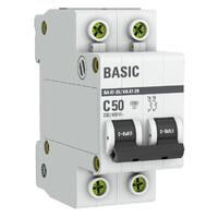 Выключатель автоматический модульный 2п C 50А 4.5кА ВА 47-29 Basic EKF mcb4729-2-50C - УПС инжиниринг
