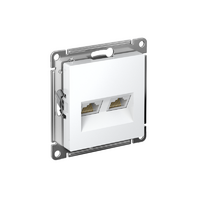 Розетка компьютерная 2-м AtlasDesign RJ45 кат.5E механизм бел. SE ATN000185 - УПС инжиниринг