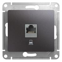Розетка компьютерная 1-м Glossa RJ45 кат.5E механизм графит SE GSL001381K - УПС инжиниринг
