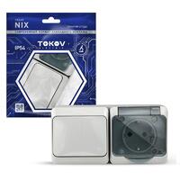 Блок ОП Nix (розетка 16А 250В с заземл. + 1-кл. выкл. 10А) IP54 сер. TOKOV ELECTRIC TKE-NX-V1RZ-C06T-IP54 - УПС инжиниринг