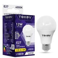 Лампа светодиодная низковольтная 12Вт А60 4000К Е27 24/48В TOKOV ELECTRIC TKE-A60-E27-12-4K-24/48 - УПС инжиниринг