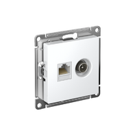 Розетка компьютерная + телевизионная 2-м СП AtlasDesign RJ45 кат.5E + TV механизм бел. SE ATN000189 - УПС инжиниринг